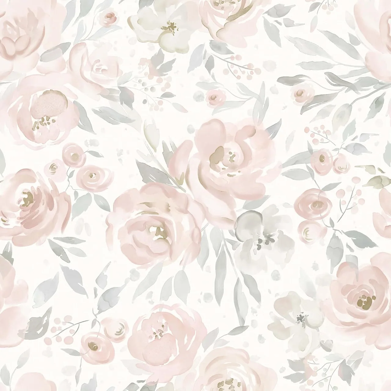 Heroad Blush Floral peel and stick wallpaper, swatch