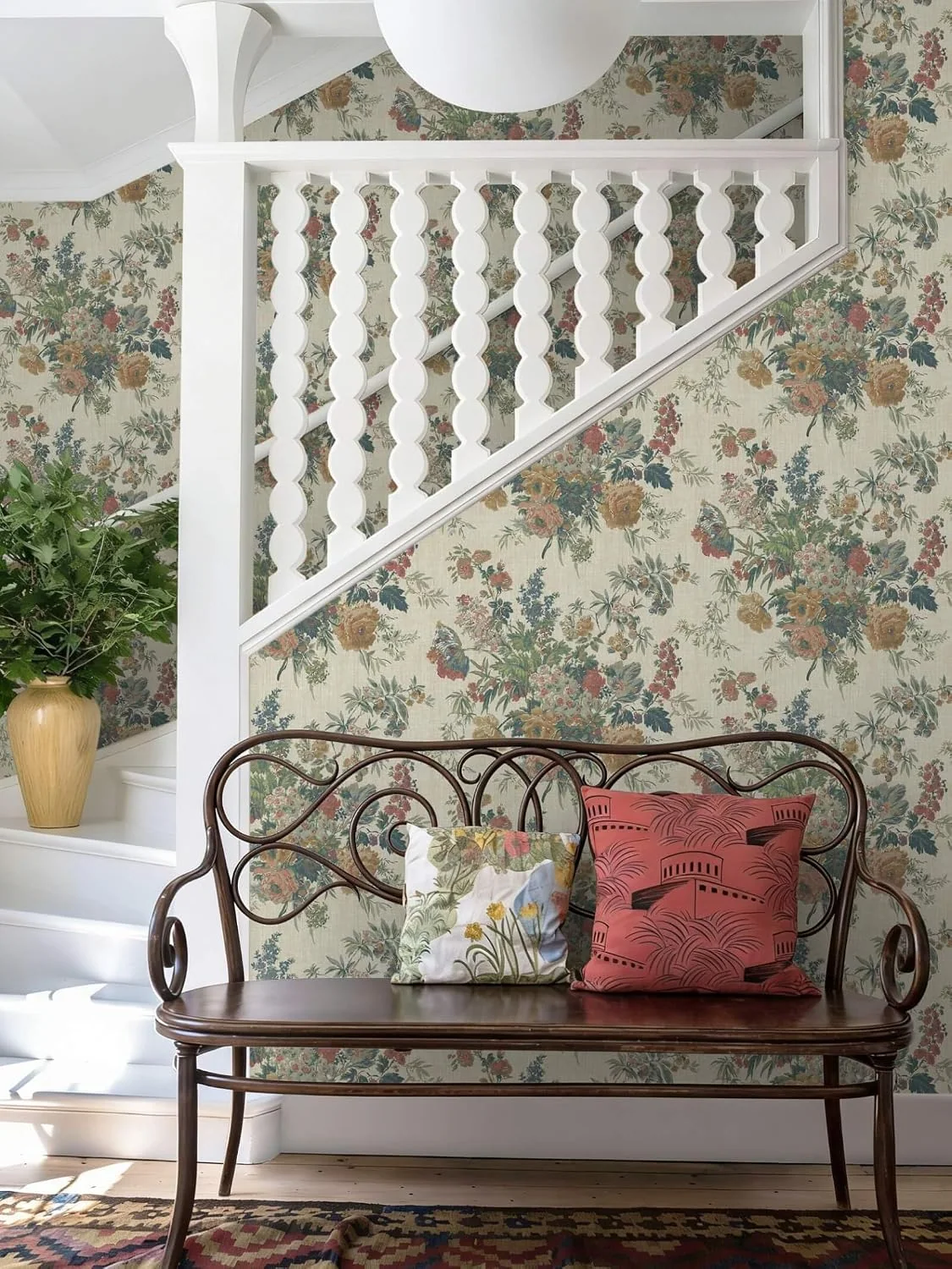 Heroad Farmhouse Chintz Floral peel and stick wallpaper in a room