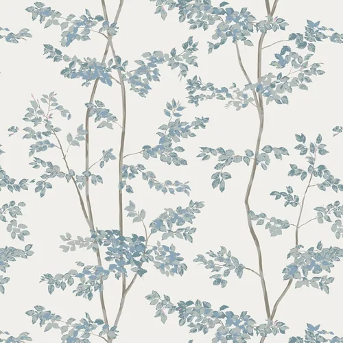 Heroad Blue and White Cottage Leaf peel and stick wallpaper