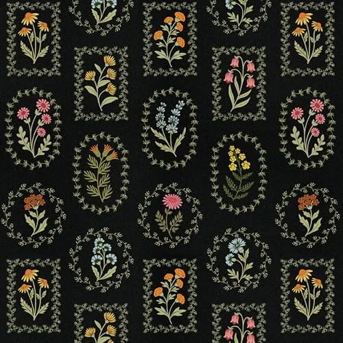 Heroad Black Botanical Cameo peel and stick wallpaper