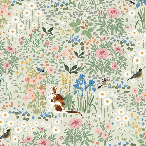 Heroad Light Green Boho Floral peel and stick wallpaper
