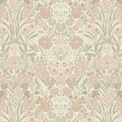 Pink and Green Vintage Floral swatch