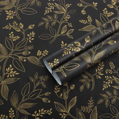 Black and Gold Modern Floral swatch