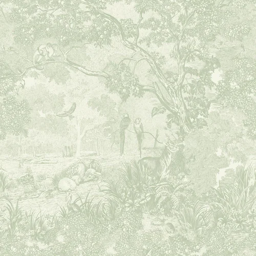 Heroad Green Forest Animals peel and stick wallpaper