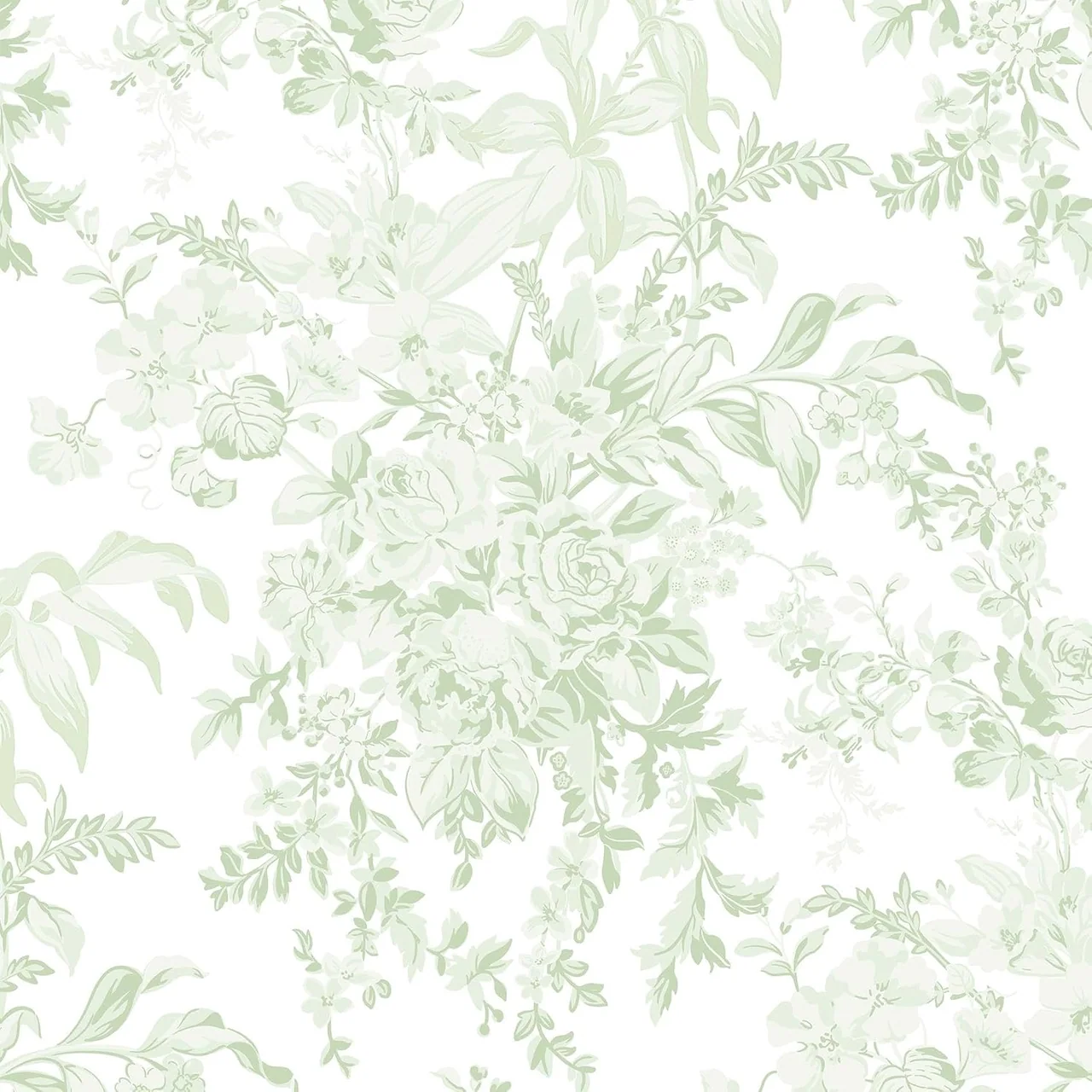 Heroad Green Floral Sprig peel and stick wallpaper, swatch