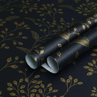 Dark Blue and Gold Modern Floral, picture 1