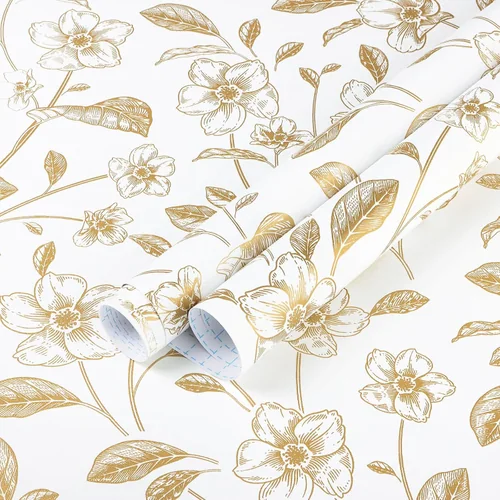 Heroad White Boho Floral peel and stick wallpaper
