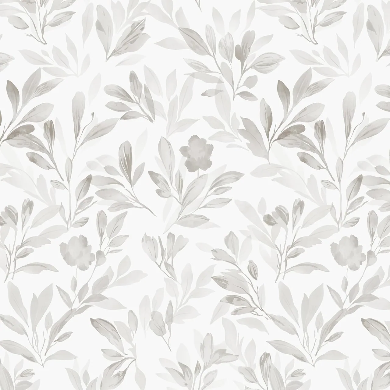 Heroad Grey Modern Leaf peel and stick wallpaper, swatch