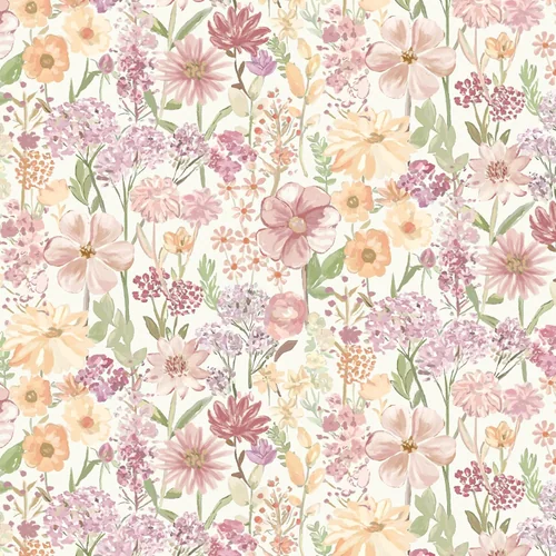 Heroad Pink Farmhouse Floral peel and stick wallpaper
