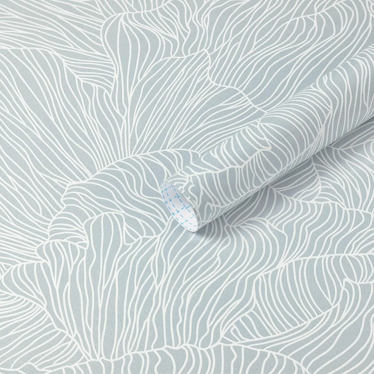 Heroad Blue Boho Wave peel and stick wallpaper, swatch