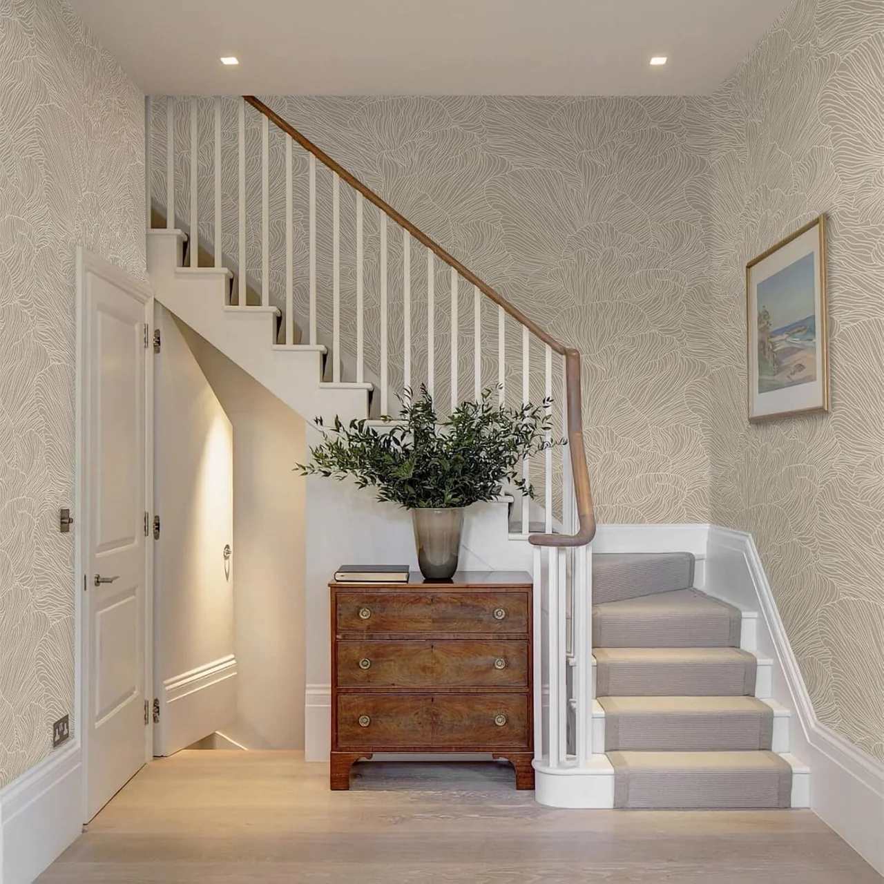 Heroad Brown Boho Wave peel and stick wallpaper in a room