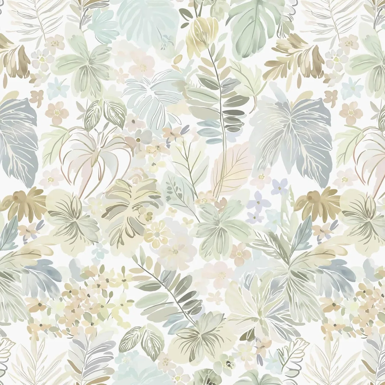 Heroad Boho Tropical peel and stick wallpaper, swatch