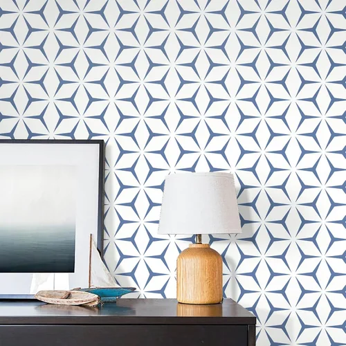 Heroad Blue Modern Geometric peel and stick wallpaper