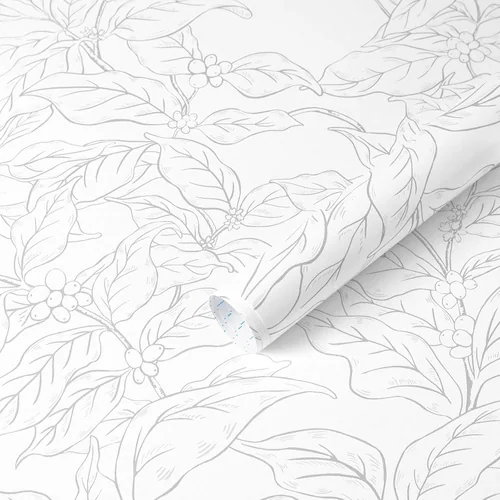 Heroad Grey Boho Leaf peel and stick wallpaper