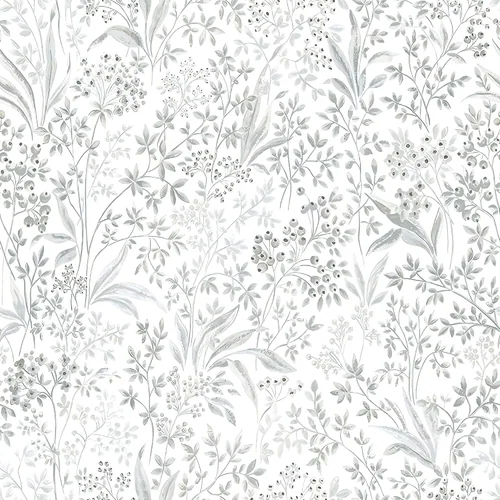 Heroad Grey Wildflower Sketch peel and stick wallpaper