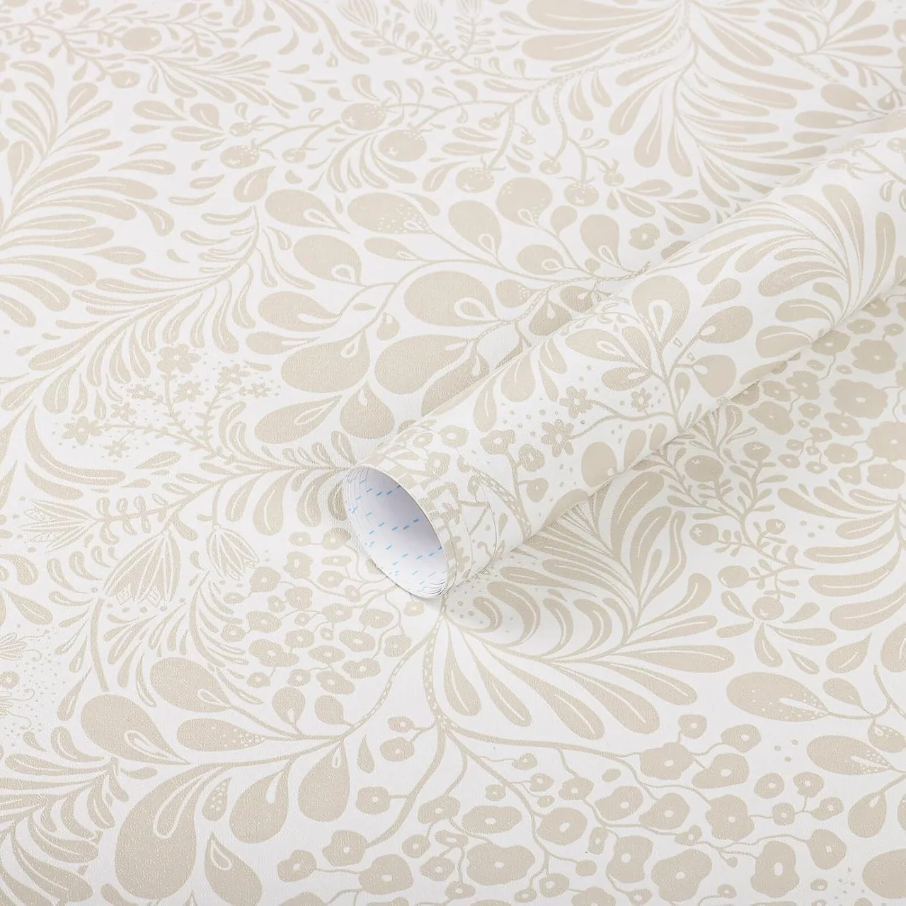 Heroad Cream Paisley peel and stick wallpaper, swatch