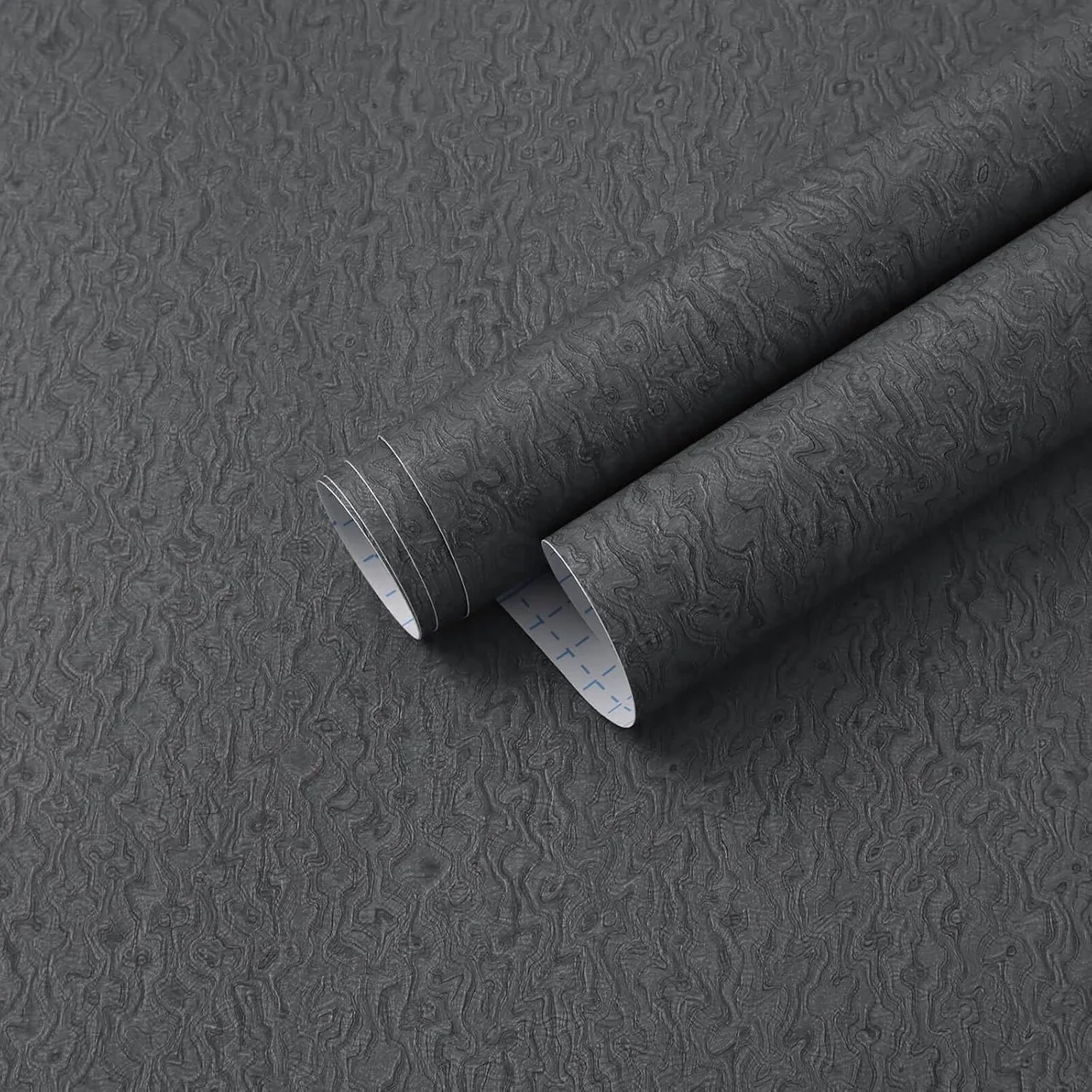 Heroad Dark Grey Textured peel and stick wallpaper, swatch