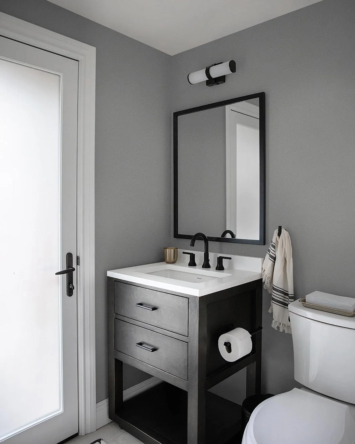 Heroad Light Grey Matte peel and stick wallpaper in a room