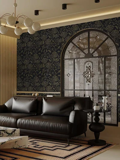 Black and Gold Boho Floral, picture 1