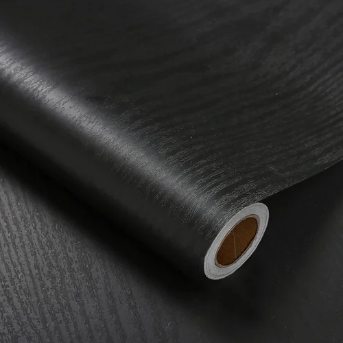 Heroad Black Wood Grain peel and stick wallpaper
