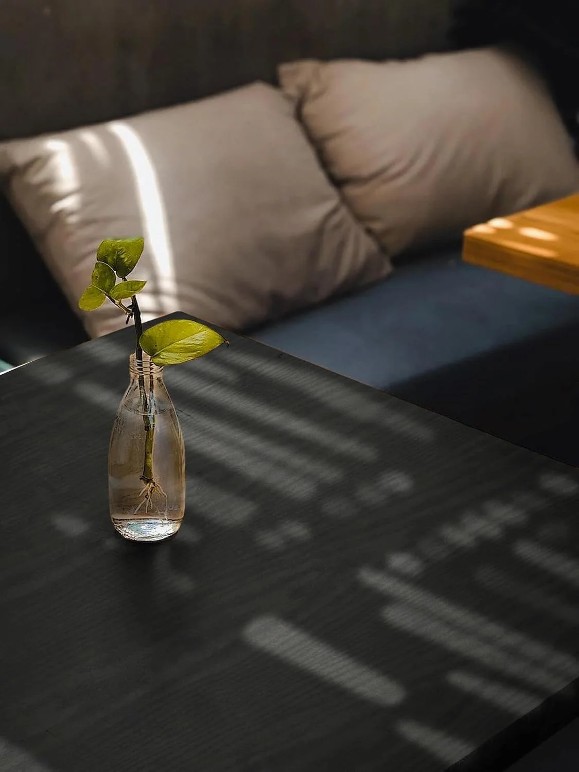 Heroad Black Wood Grain peel and stick wallpaper in a room