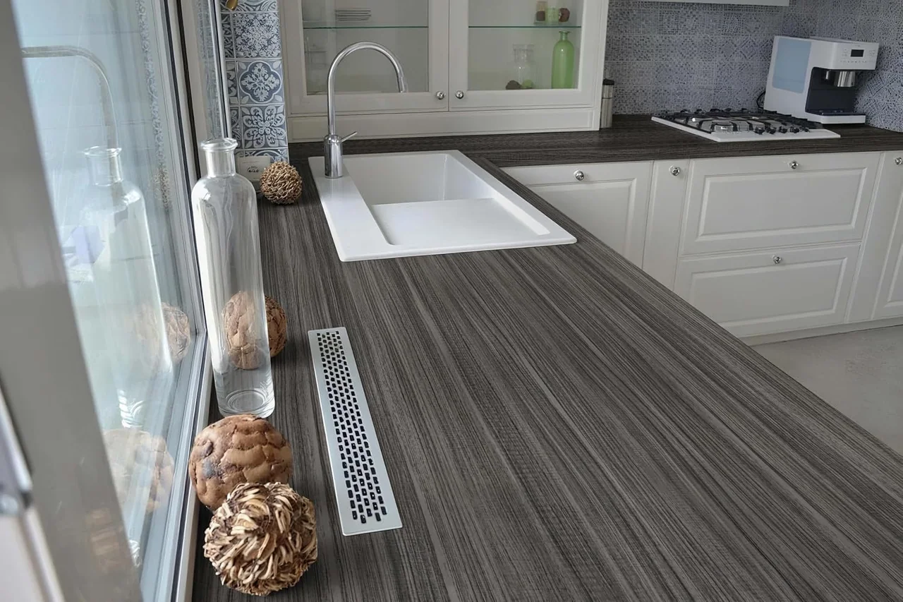 Heroad Grey Wood peel and stick wallpaper in a room