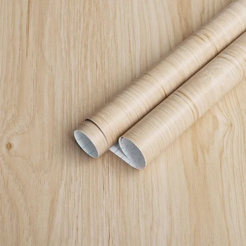 Heroad Light Oak Wood Grain peel and stick wallpaper