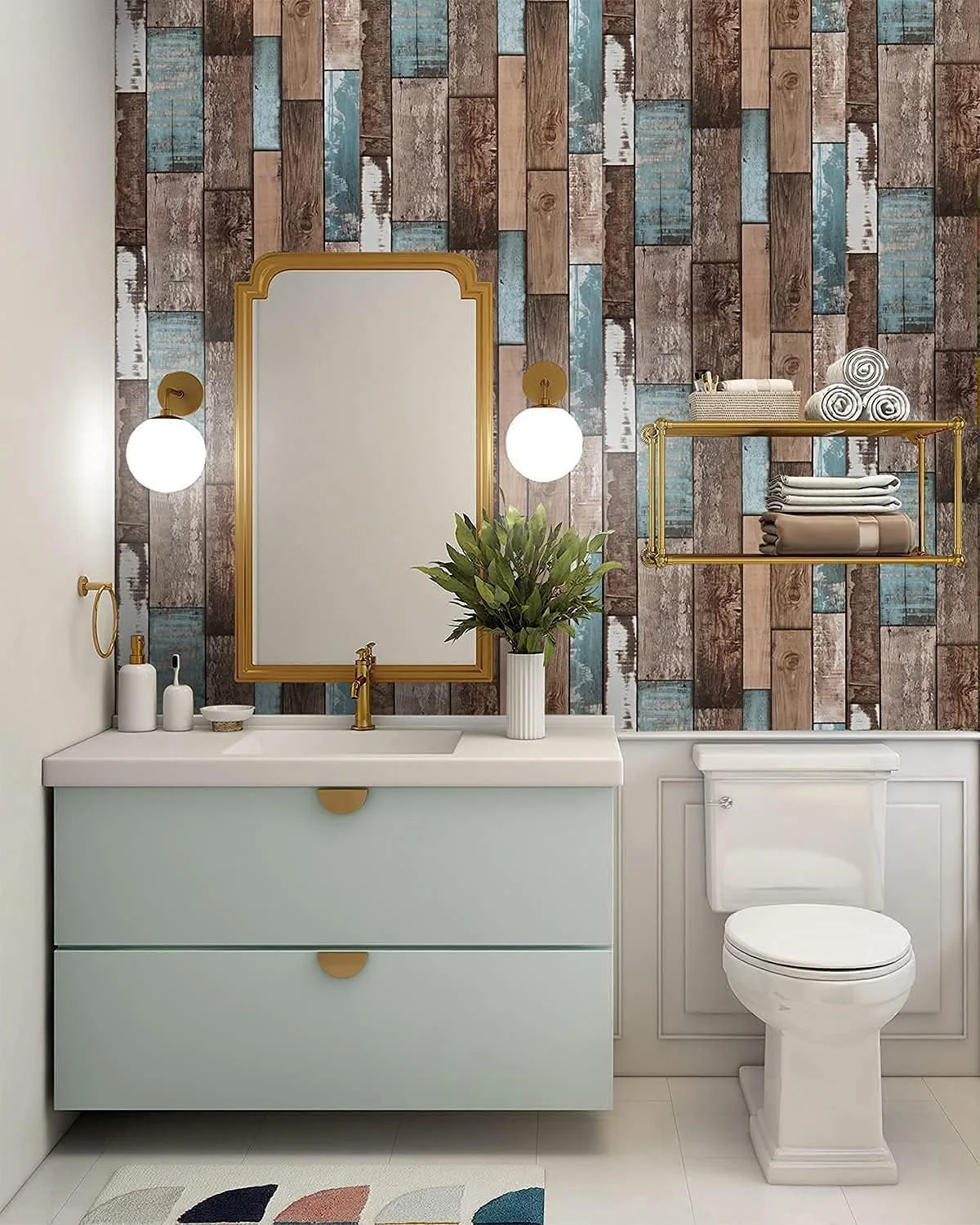 Heroad Reclaimed Wood Panel peel and stick wallpaper in a room