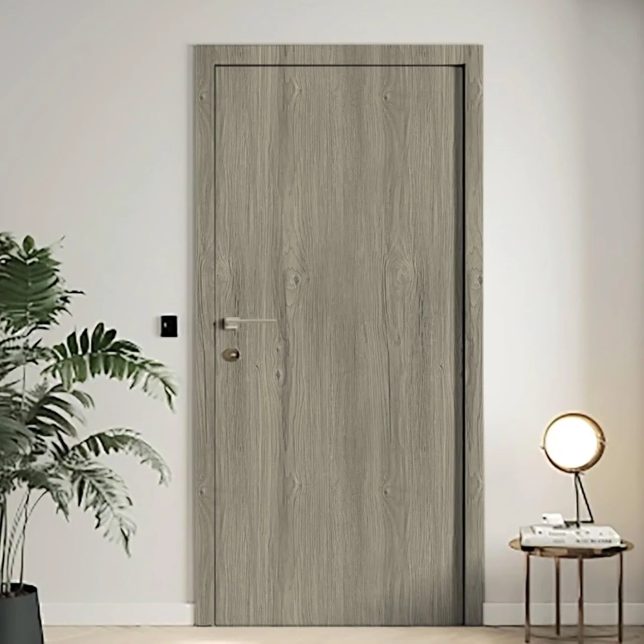 Heroad Grey Grey Wood peel and stick wallpaper in a room