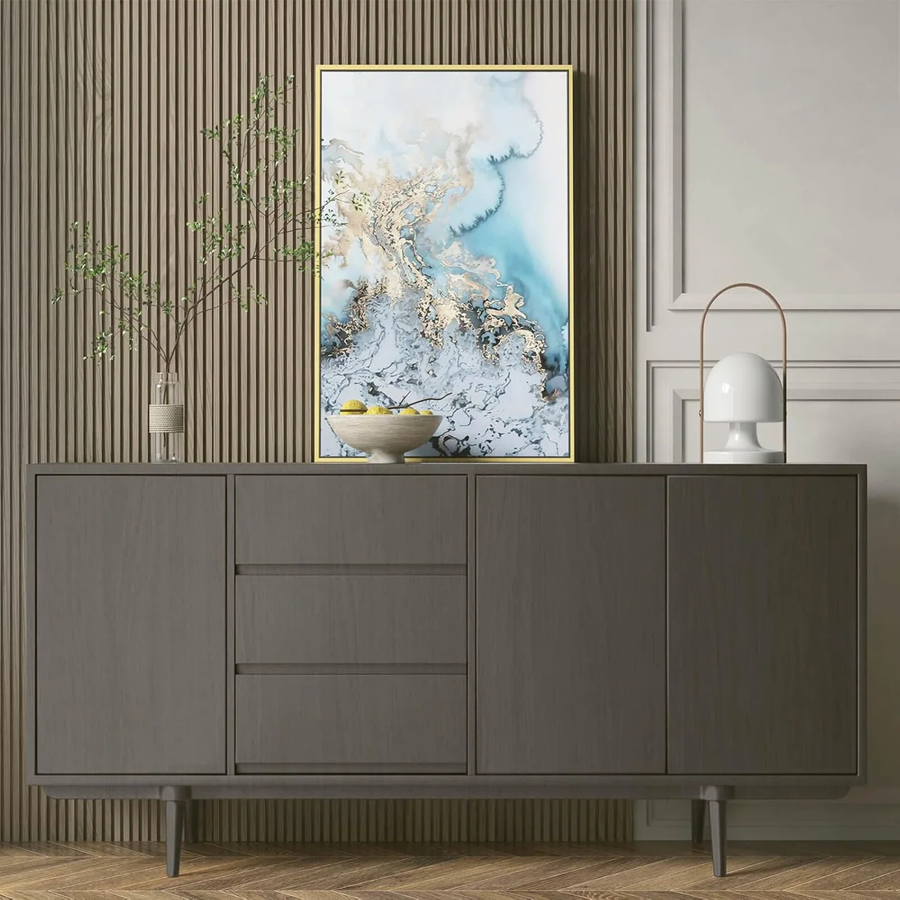 Heroad Grey Modern Grey Wood peel and stick wallpaper in a room